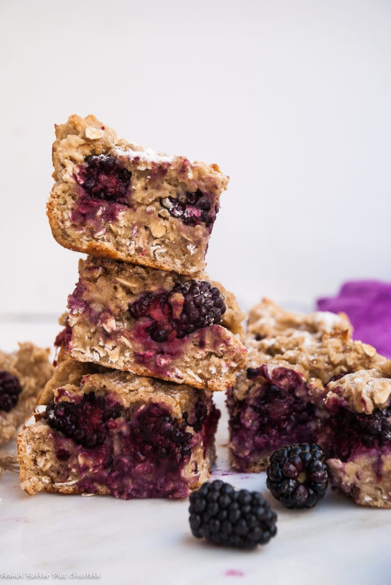 Healthy Blackberry Oat Bars — Peanut Butter Plus Chocolate