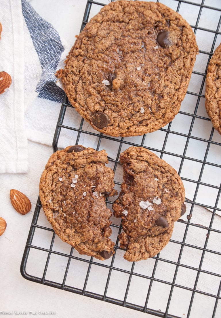 Healthy Almond Butter Chocolate Chip Cookies — Peanut Butter Plus Chocolate