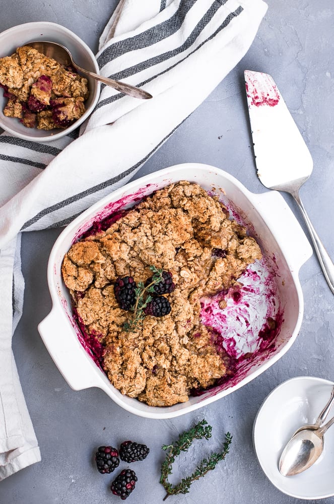 Healthy Streusel Topped Blackberry Cobbler (gluten-free & vegan!)