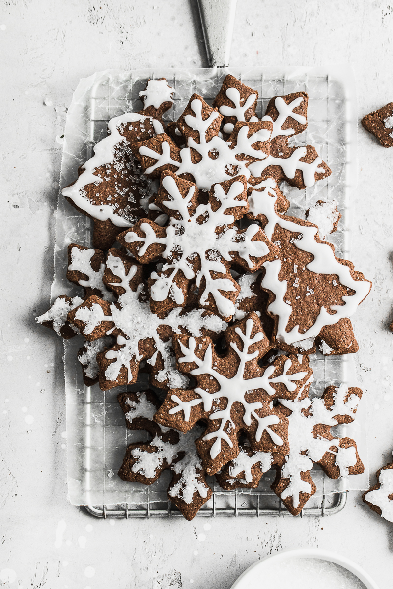 Food photography chocolate gingerbread cut out cookies