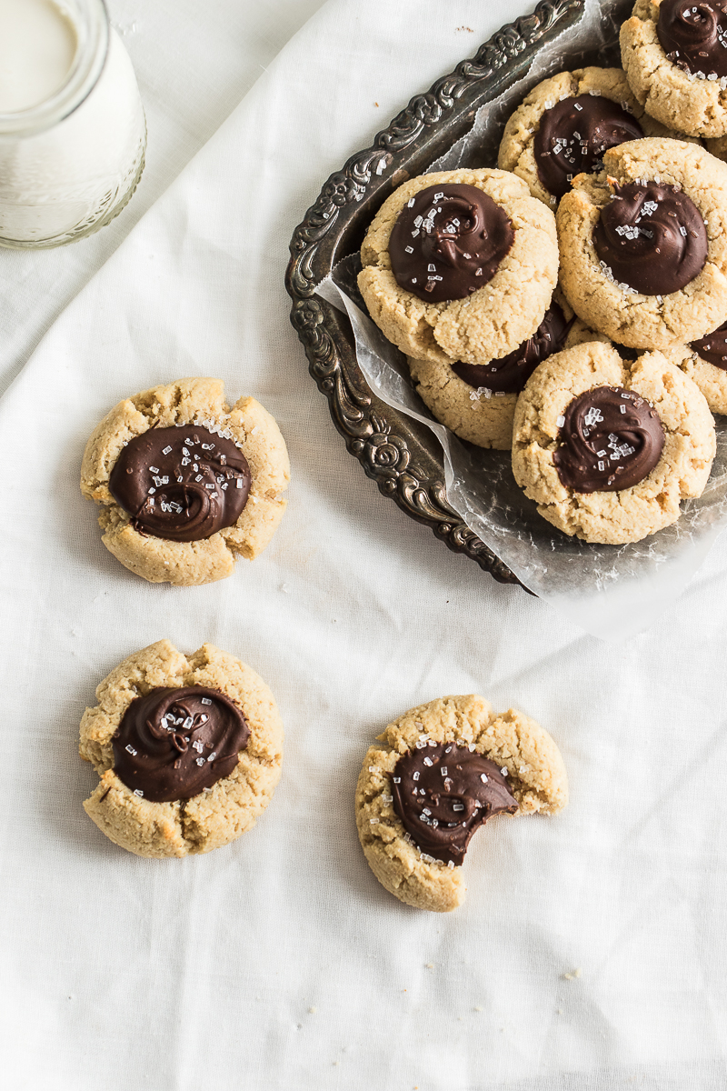 paleo shortbread cookies filled with chocolate