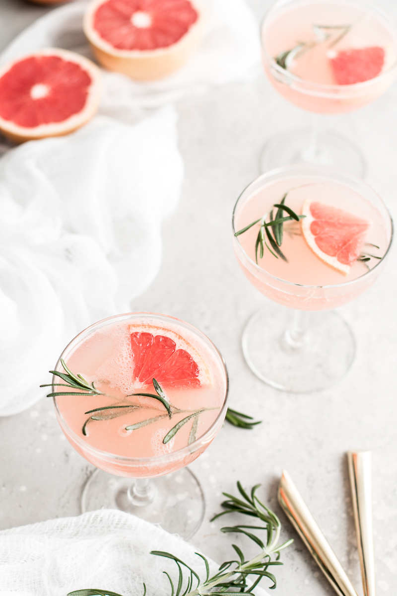 sparkling grapefruit rosemary drink