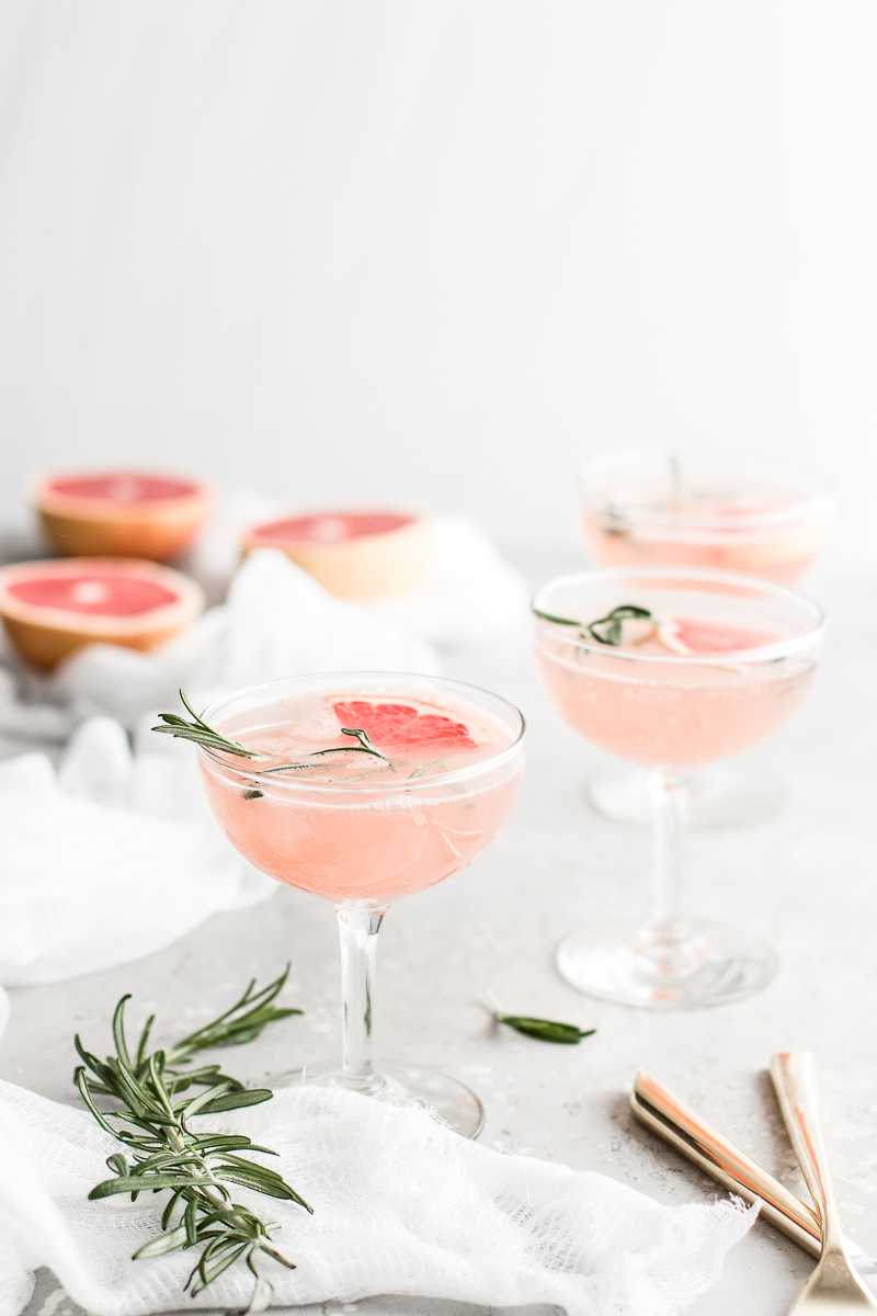 sparkling grapefruit rosemary drink