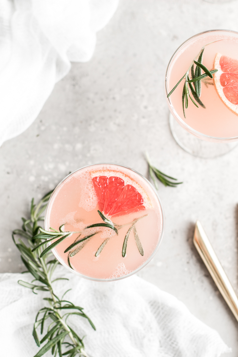 sparkling grapefruit rosemary drink