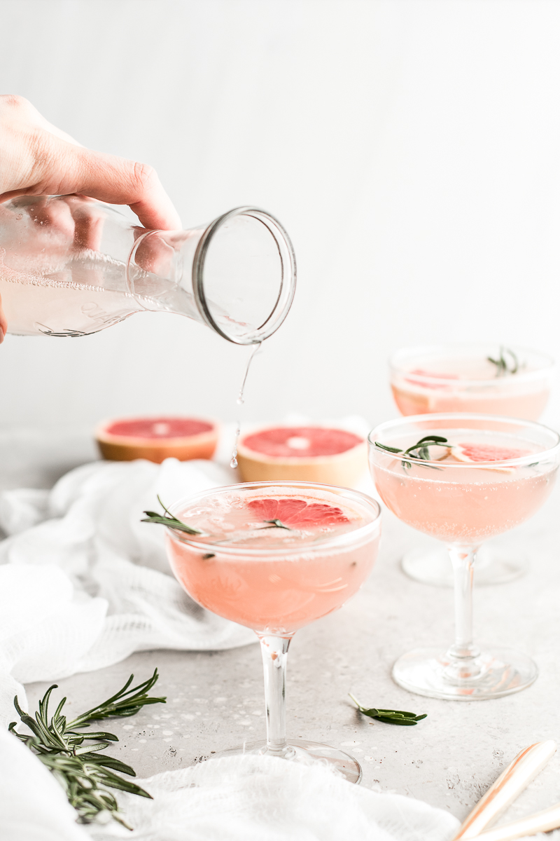 sparkling grapefruit rosemary drink