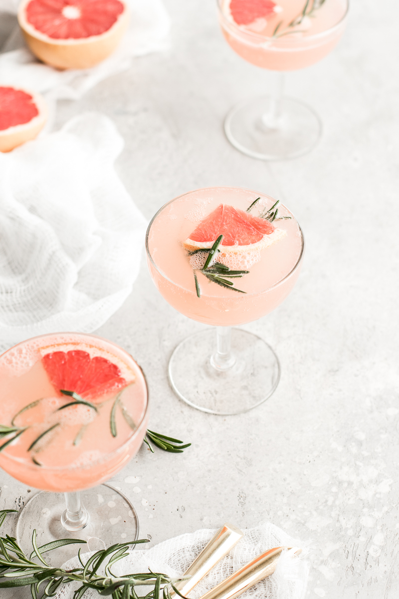 sparkling grapefruit rosemary drink