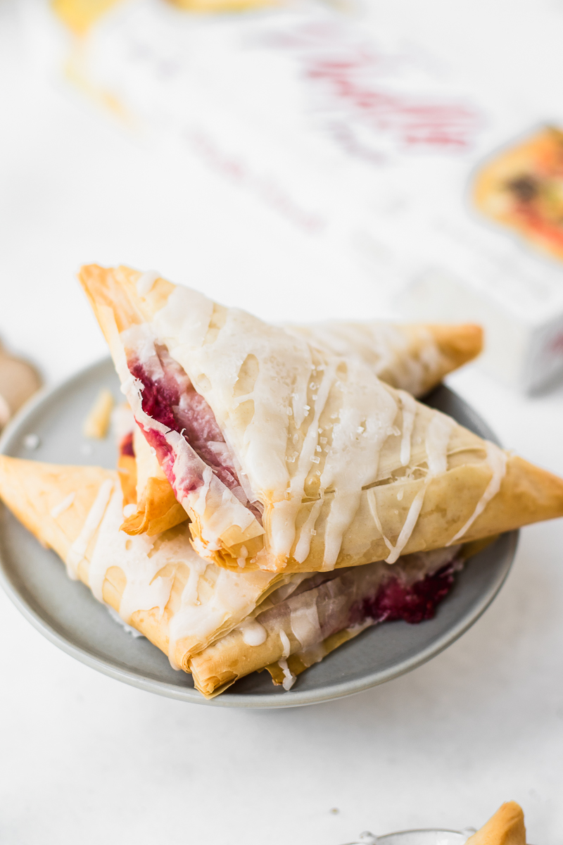stacked turnovers with raspberry filling