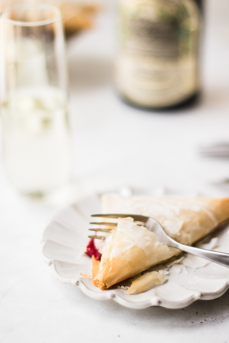 raspberry turnover with fork