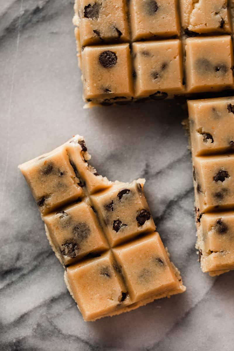 edible healthy cookie dough bites with chocolate chips