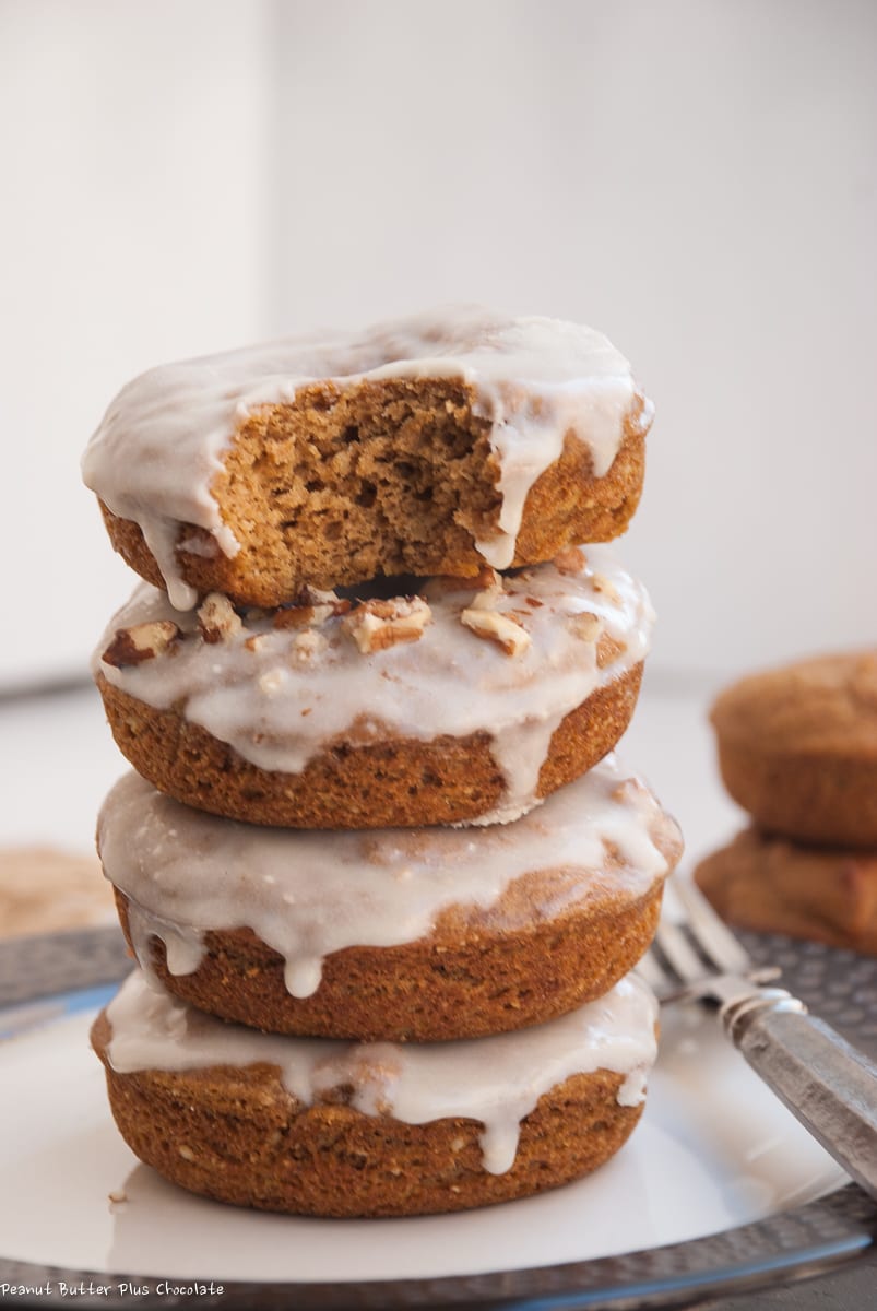 Healthy Maple Frosted Pumpkin Donuts