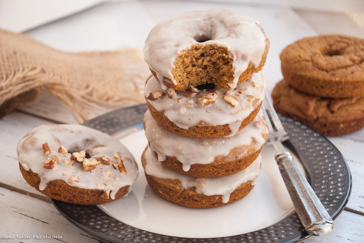 Healthy Maple Frosted Pumpkin Donuts — Peanut Butter Plus Chocolate