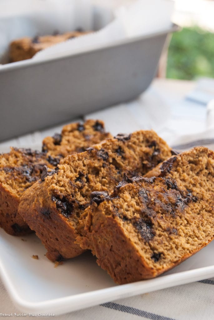 Healthy Chocolate Chip Pumpkin Bread (No Oil + High Protein)