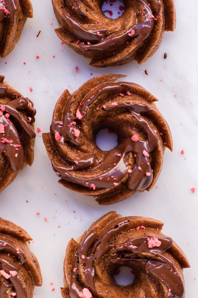 Strawberry and Chocolate Cake - Mini Bundt Cakes • The Answer is Cake