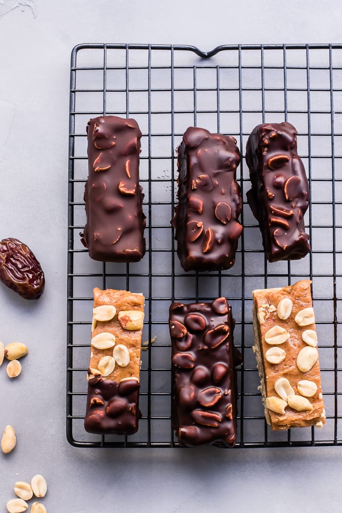 Healthy Caramel Peanut Nougat Candy Bars