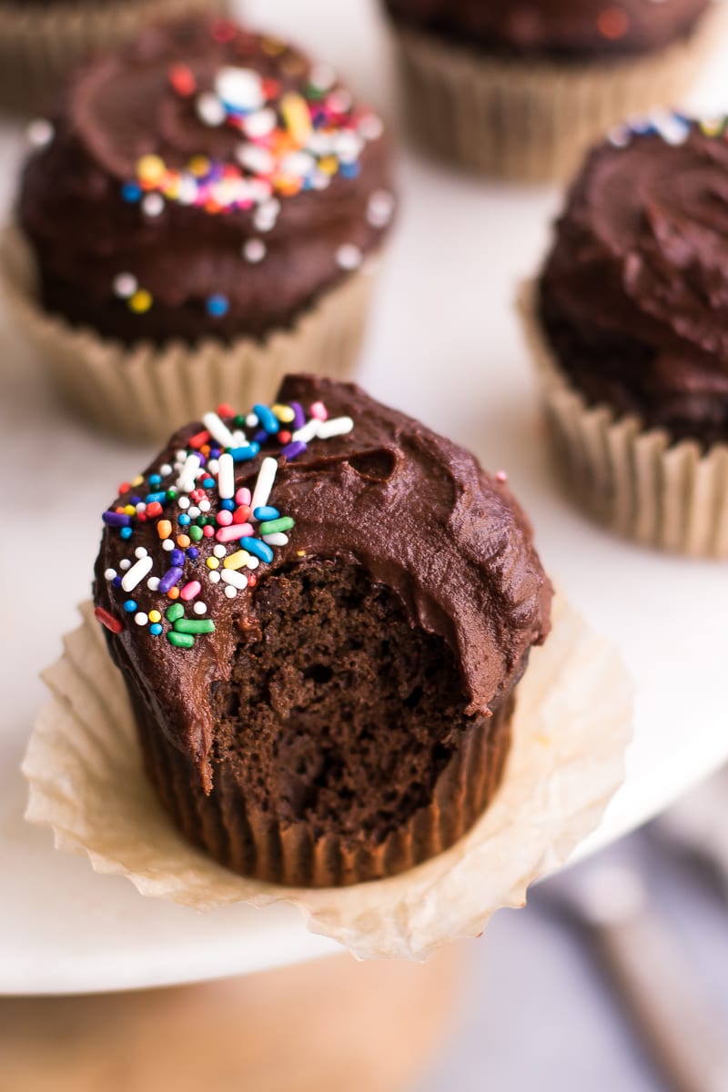Healthy Double Chocolate Cupcakes (gluten-free & sugar-free)