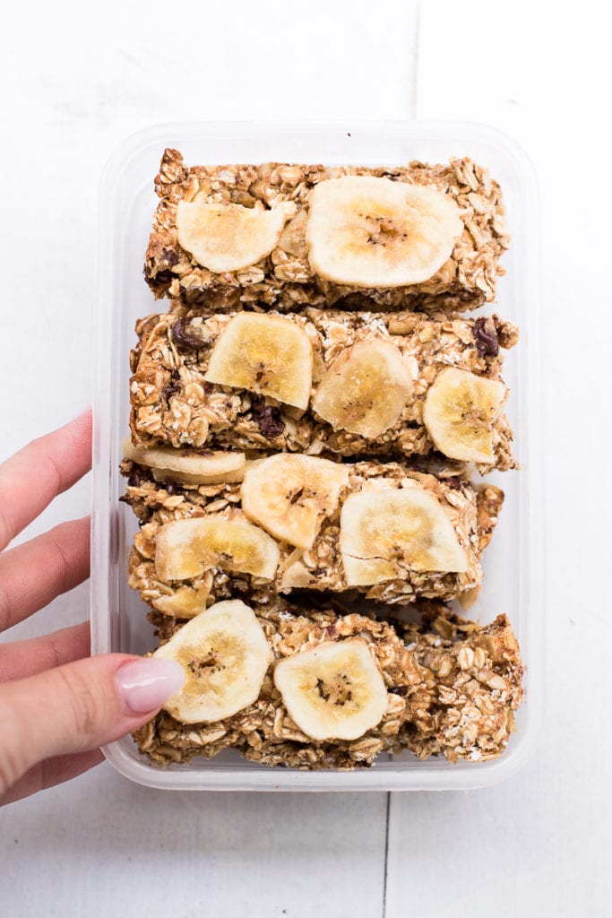Healthy Peanut Butter Banana Chip Vegan Granola Bars Peanut Butter