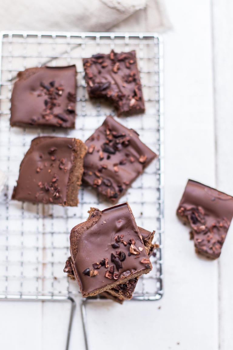 Healthy Keto Brownies with Double the Chocolate Peanut Butter + Chocolate