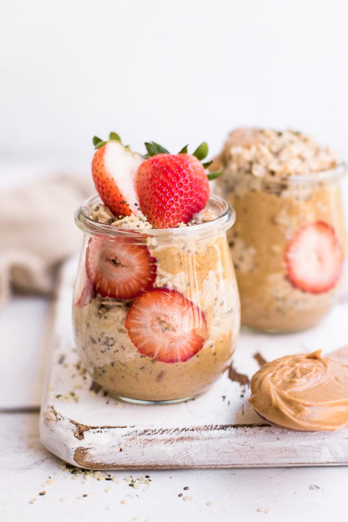 1 Hour Overnight Oats with Peanut Butter - Peanut Butter + Chocolate