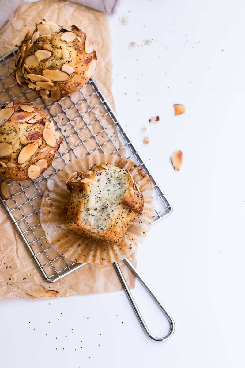 Healthy almond poppy seed muffins - created by Ciarra Siller