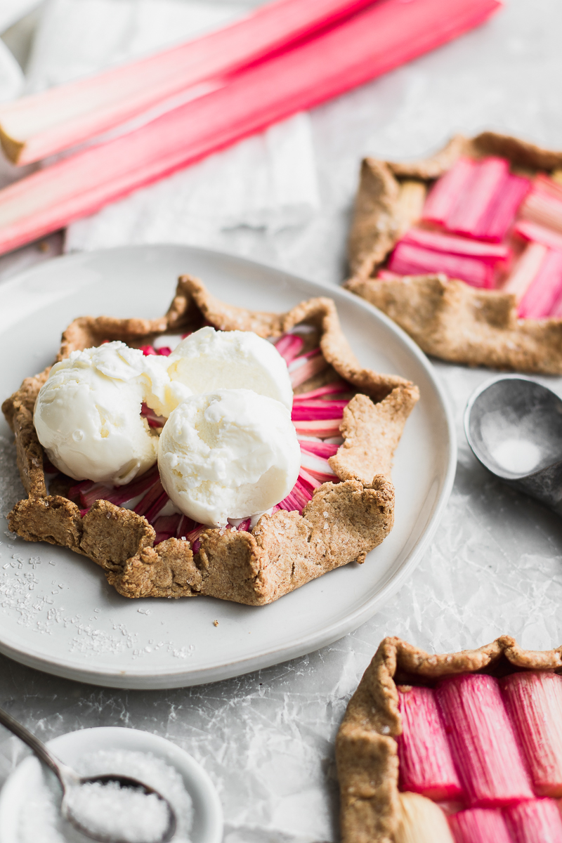 rustic vegan rhubarb galettes
