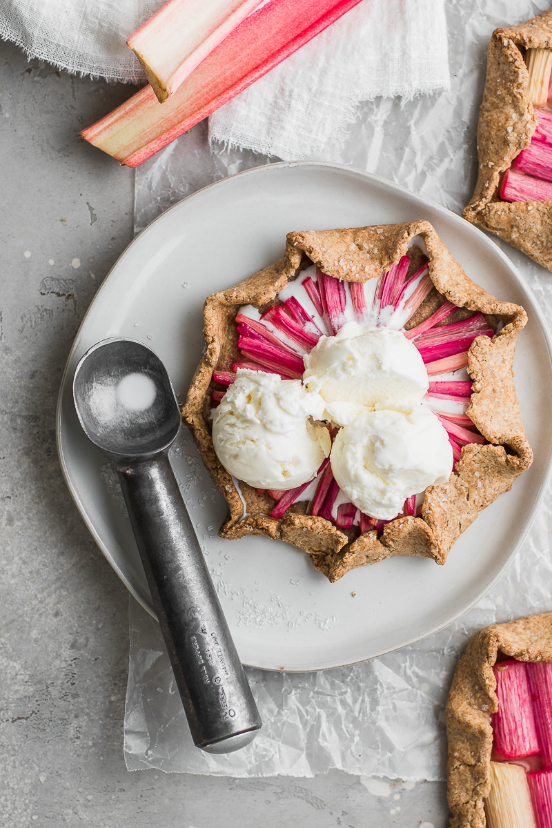 rustic vegan rhubarb galettes