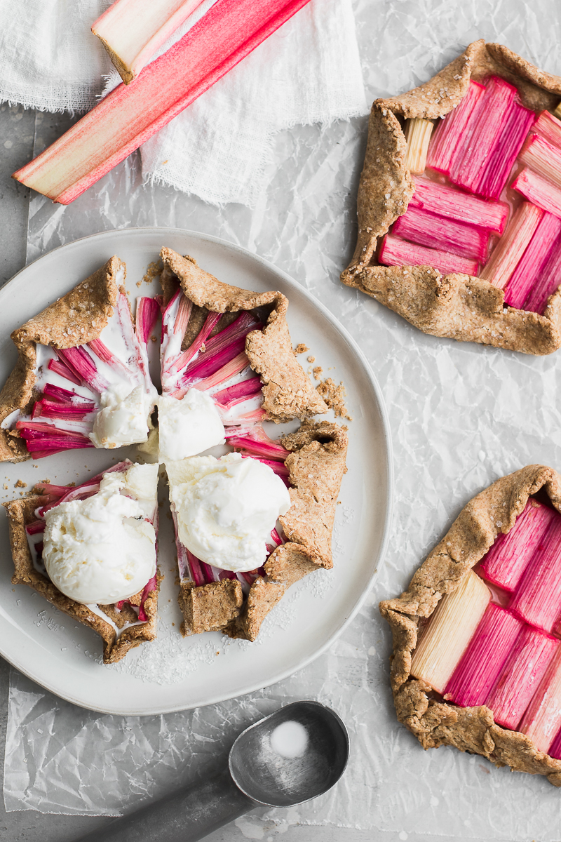 rustic vegan rhubarb galettes