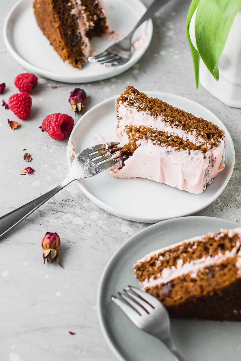 Carrot Raspberry Gluten Free Carrot Cake with Raspberry Butter Cream | Dairy Free