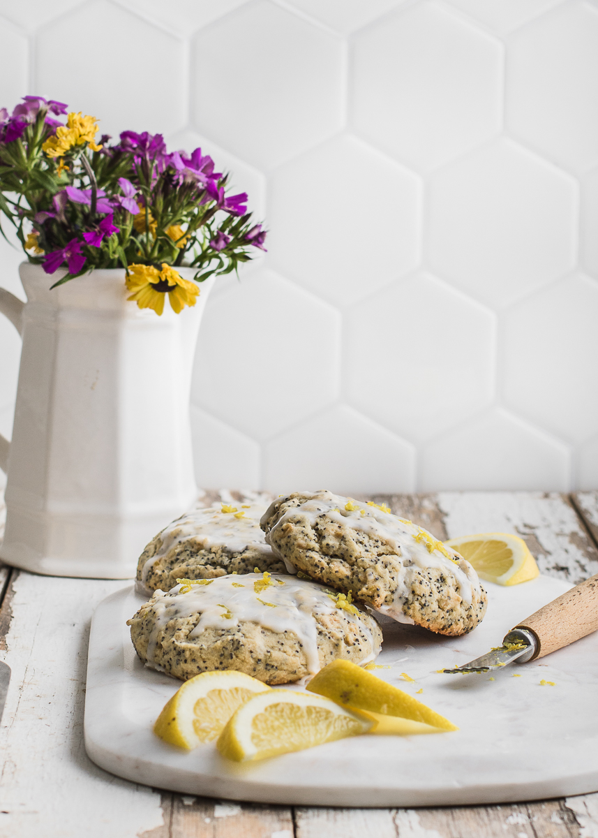 lemon scones with flowers