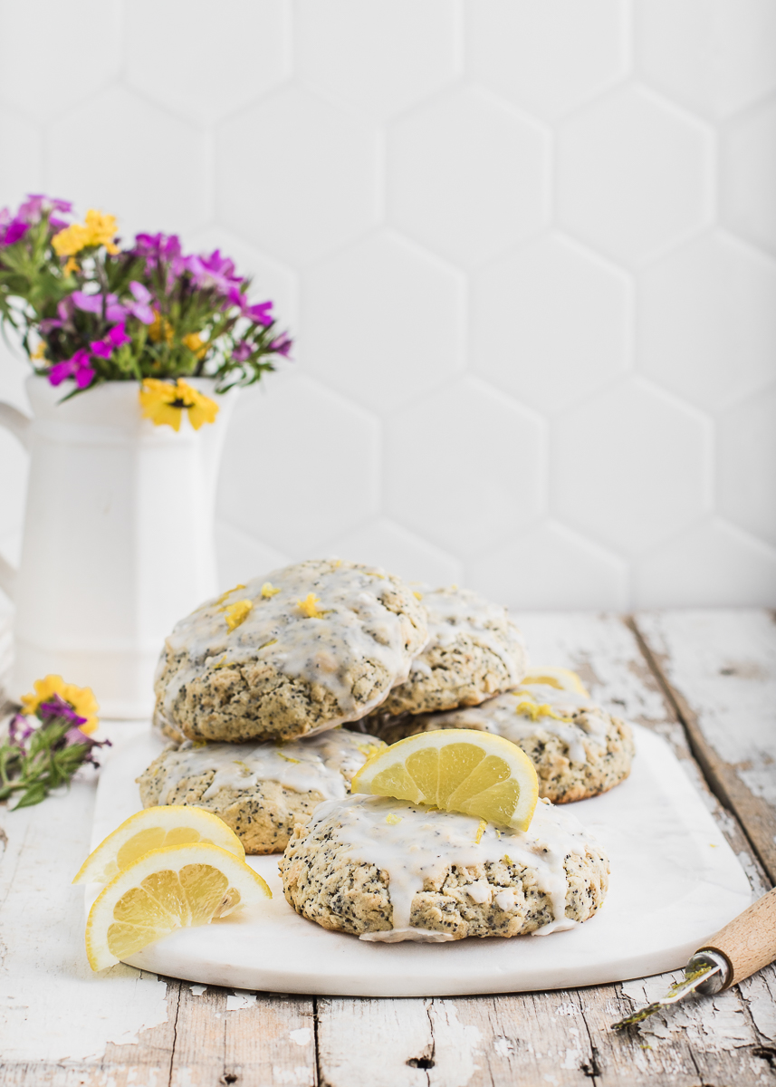 lemon scones with flowers