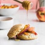 gluten free biscuits filled with peaches an easy healthy dessert similar to peach galette