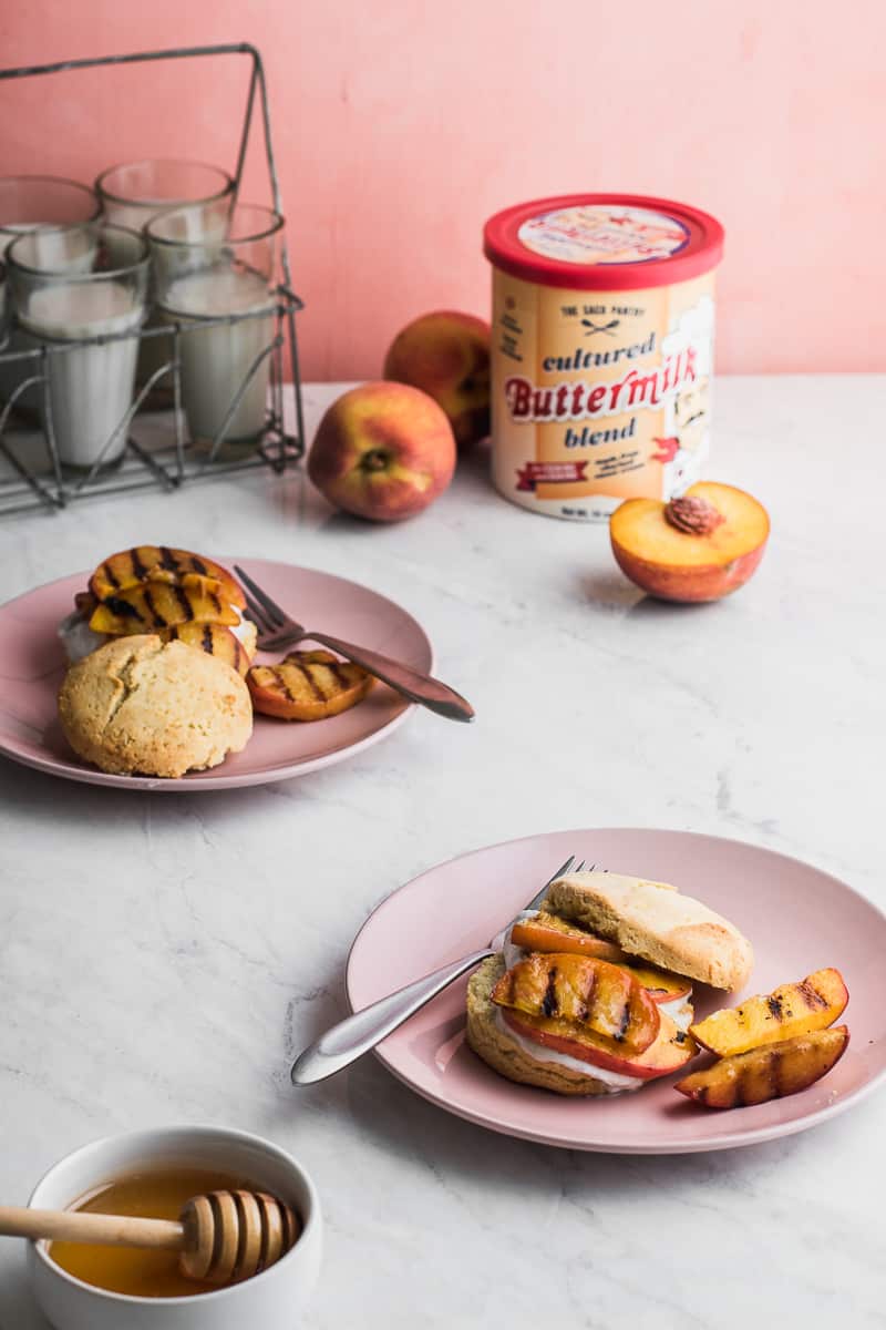 gluten free shortcakes with grilled peaches