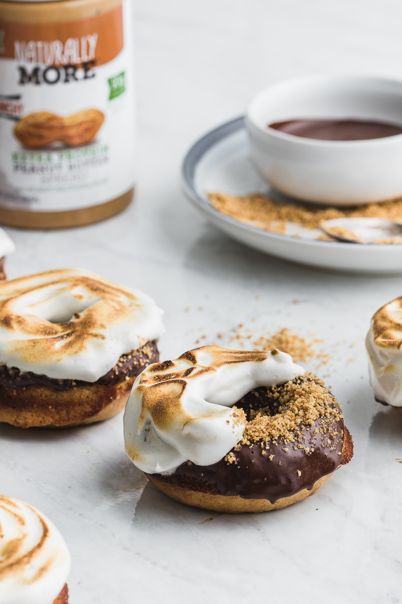 gluten free donuts with chocolate and toasted meringue