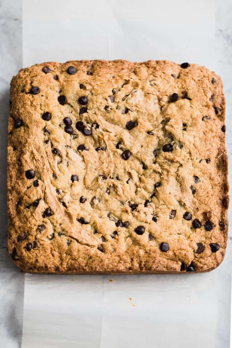 Healthy Cookie Bar Recipe - Peanut Butter + Chocolate