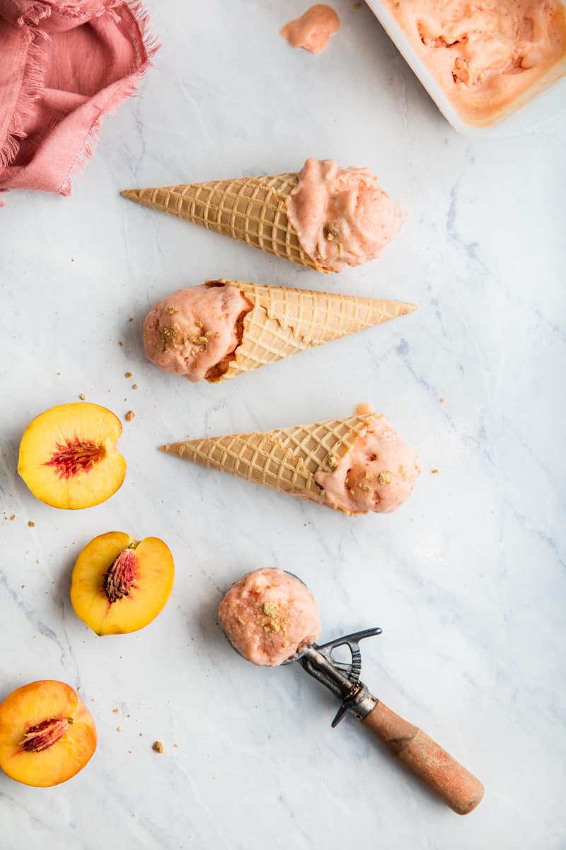 healthy ice cream vegan gluten free peach sorbet