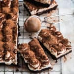 Gluten free tiramisu brownies. A healthy dessert recipe.