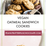 Vegan oatmeal cookies. Chocolate sandwich cookies made dairy free.