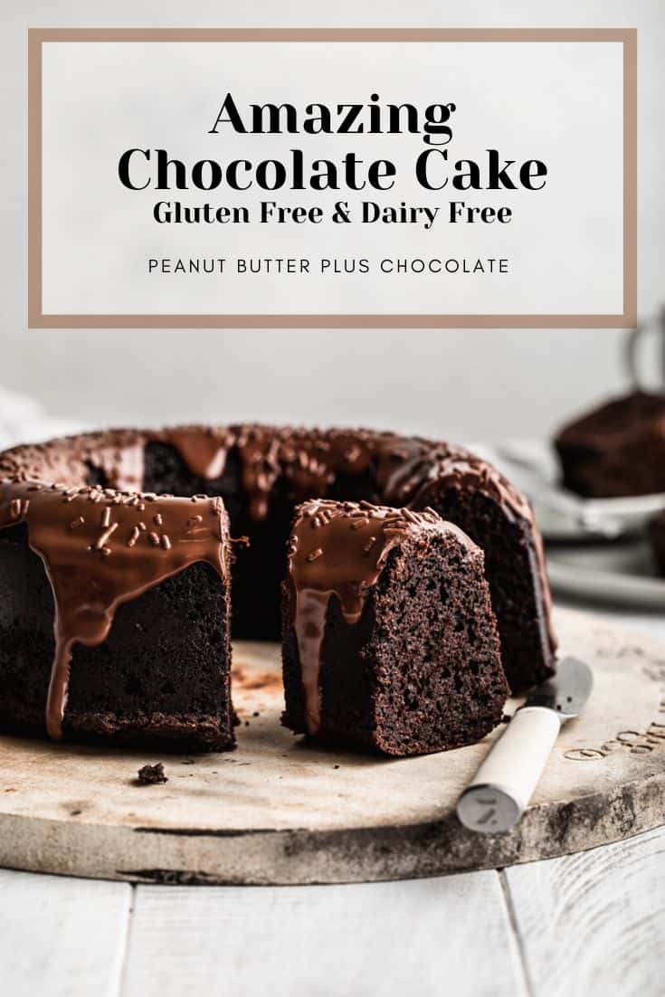 Amazing gluten free chocolate cake. This dairy free chocolate dessert is so moist and decadent. A gluten free recipe you will want to make again and again!