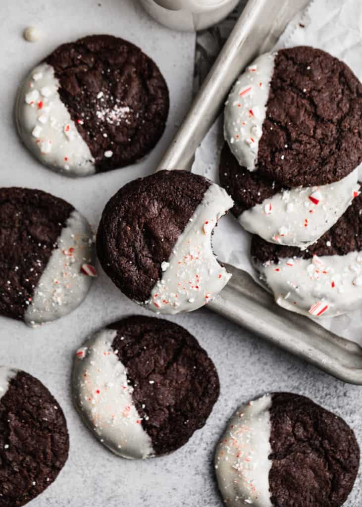 Gluten free peppermint brownie cookies. A perfect vegan dessert.