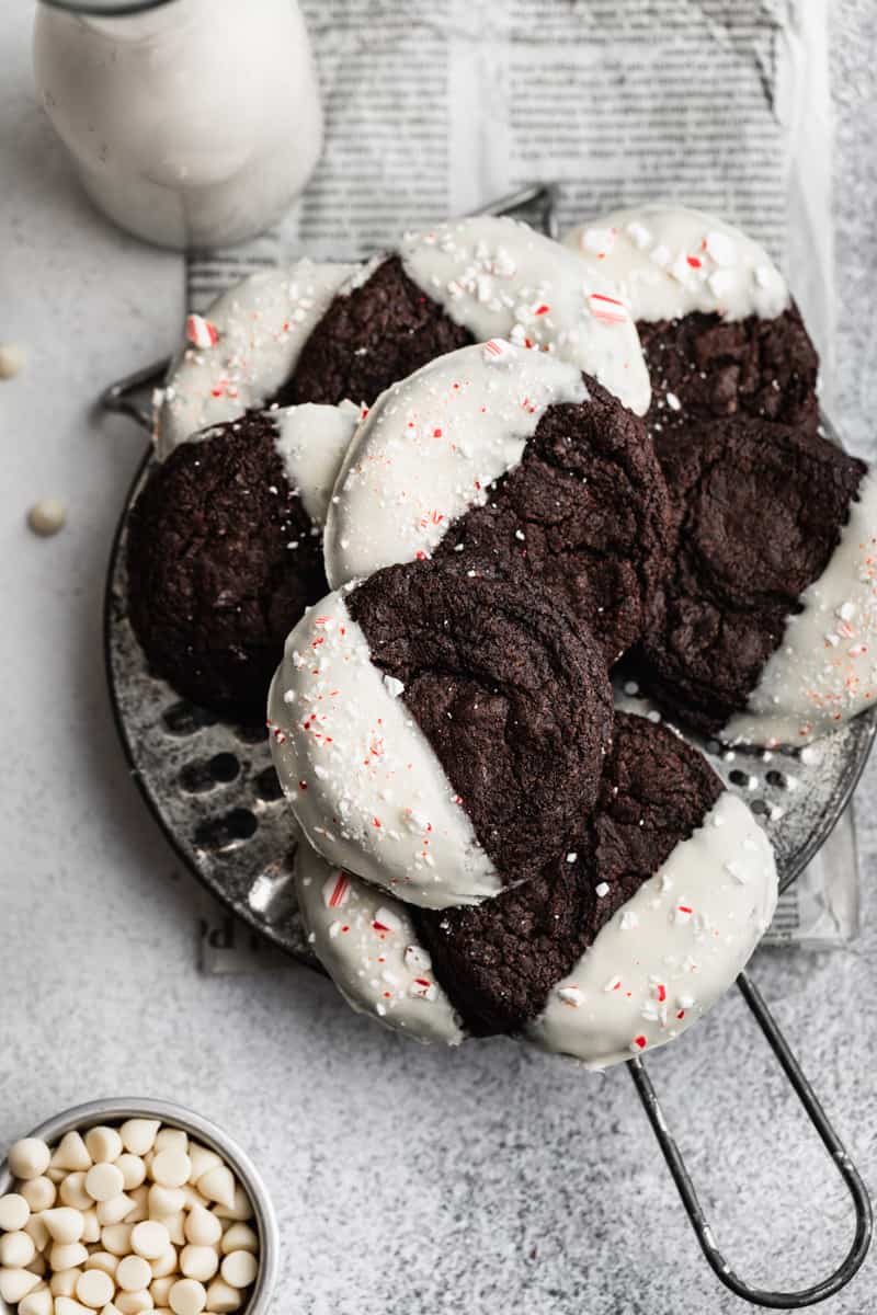Gluten free peppermint brownie cookies. A perfect vegan dessert.