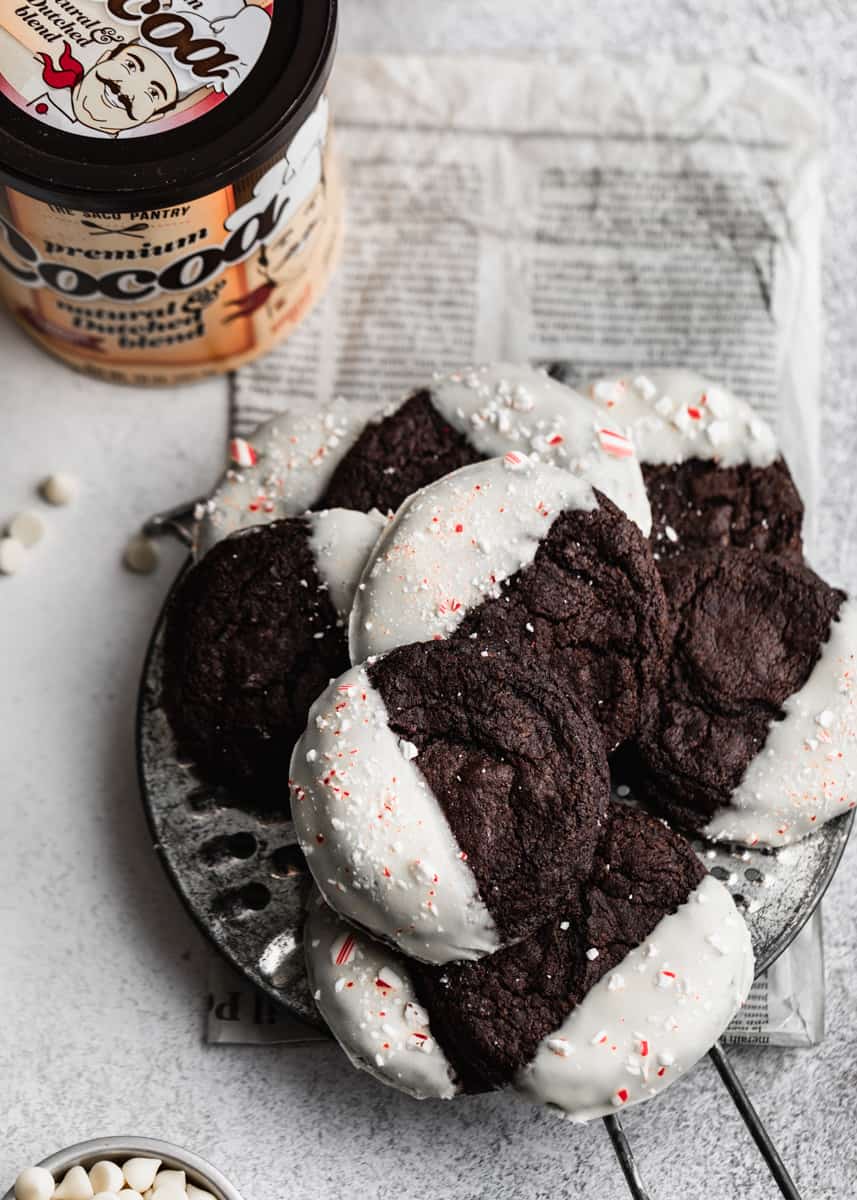 Gluten free peppermint brownie cookies. A perfect vegan dessert.