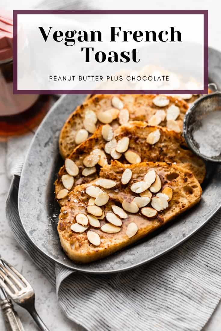 Vegan French toast made using sourdough bread. A perfect eggless breakfast.