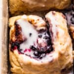 vegan blueberry cinnamon rolls. The best summer dessert.