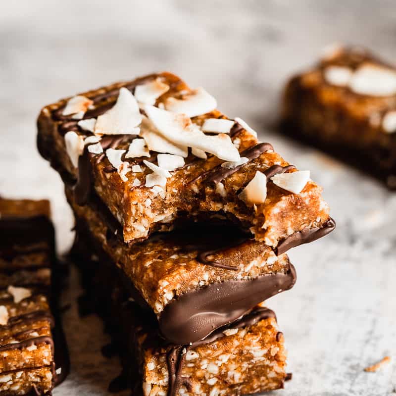 Coconut Date Bars | Vegan Gluten Free | Peanut Butter Plus Chocolate