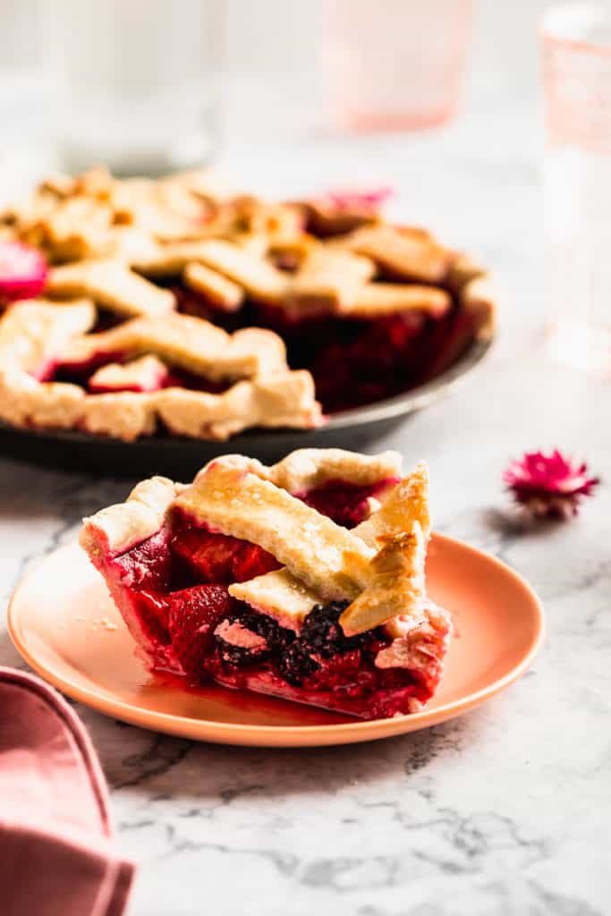 Triple Berry Pie with Gluten Free Pie Crust | Peanut Butter Plus Chocolate