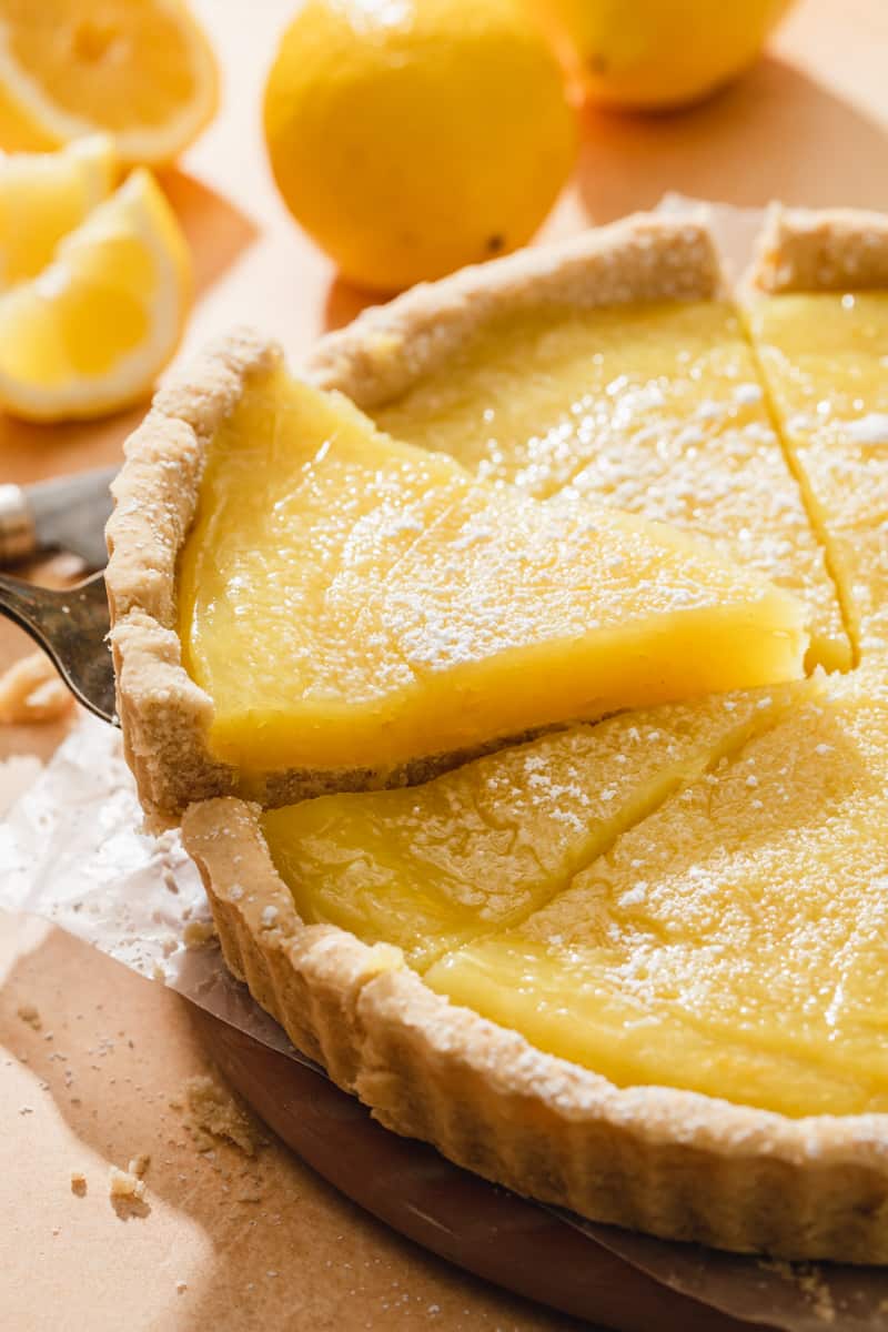 The best vegan lemon tart perfect for sharing with a crowd. 