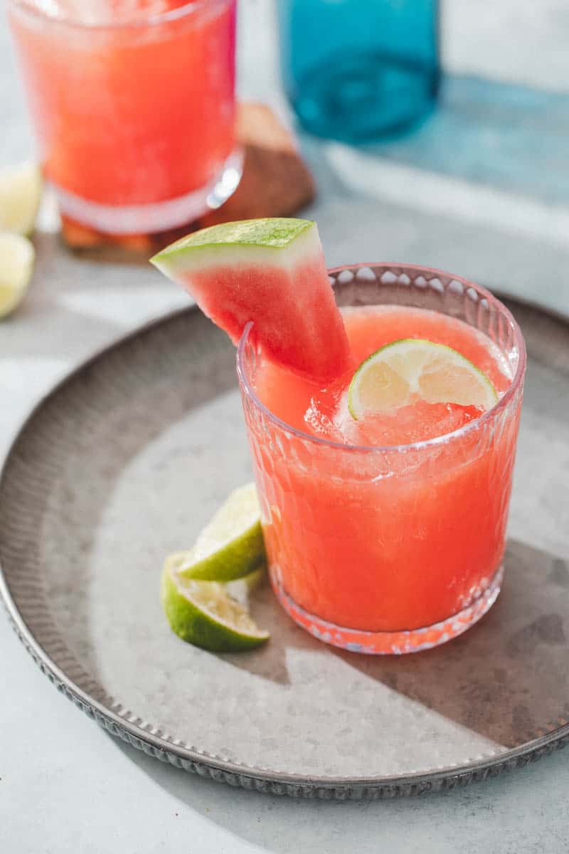 watermelon margarita with pineapple. healthy cocktail. 