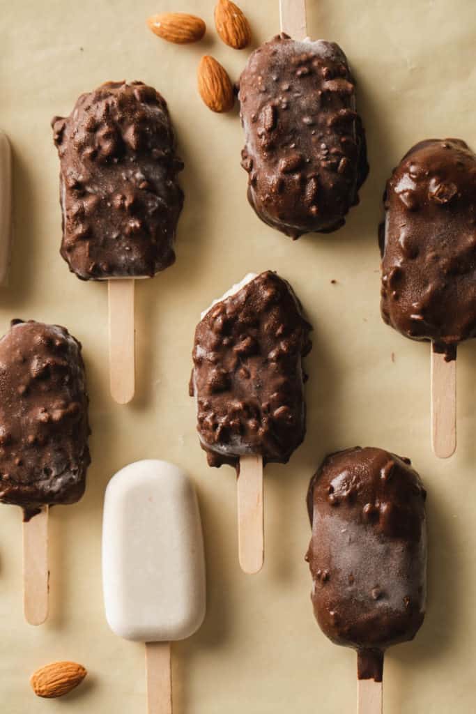 The best vegan ice cream bars. Chocolate dipped ice cream. Homemade ice cream recipe.