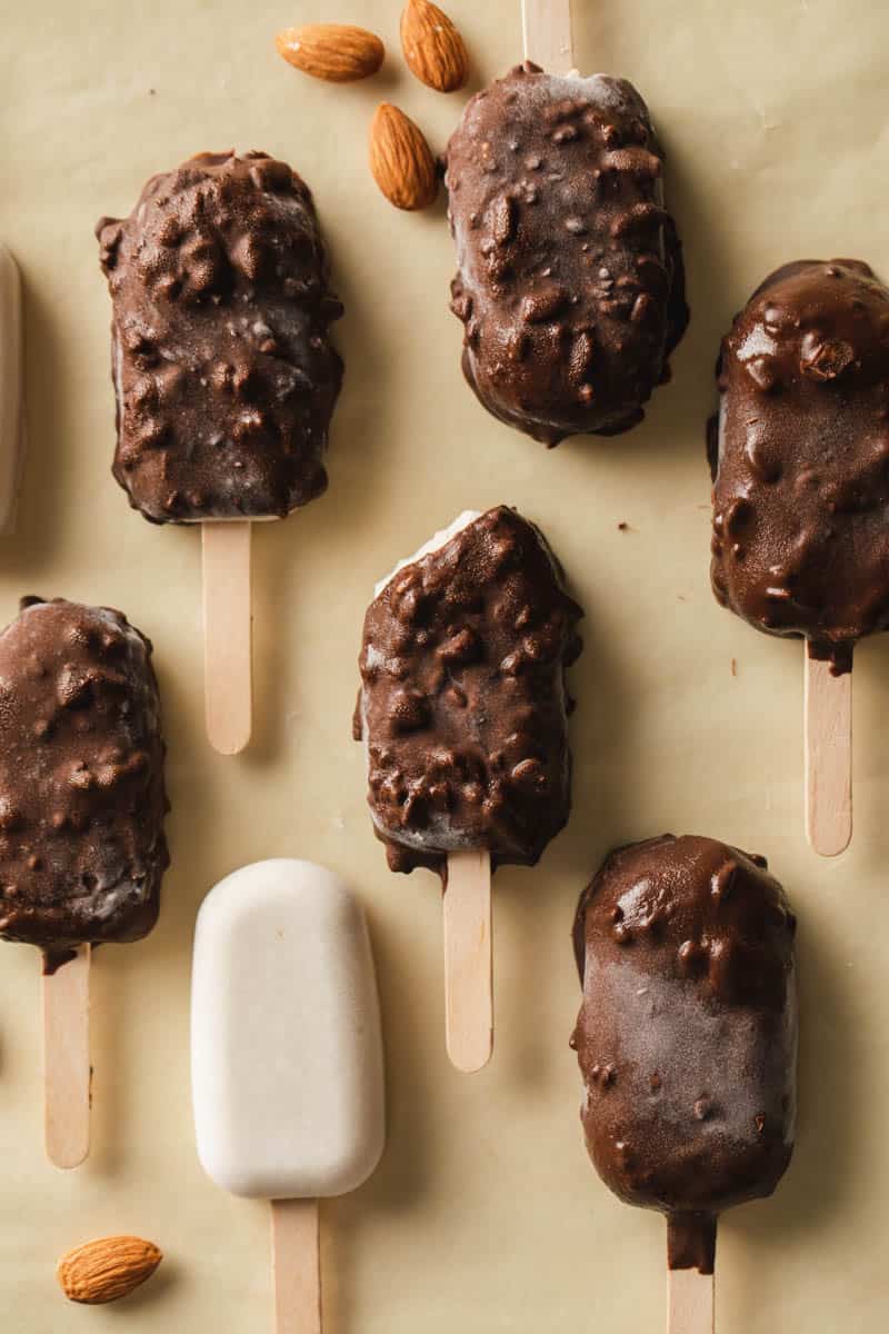 Chocolate Covered Tahini Ice Cream Pops » egg-free ice cream